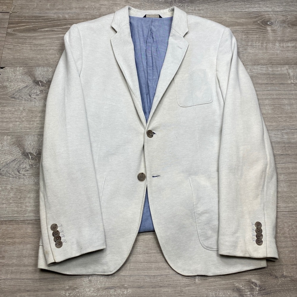 Banana Republic Light Cream Blazer with Blue Lining